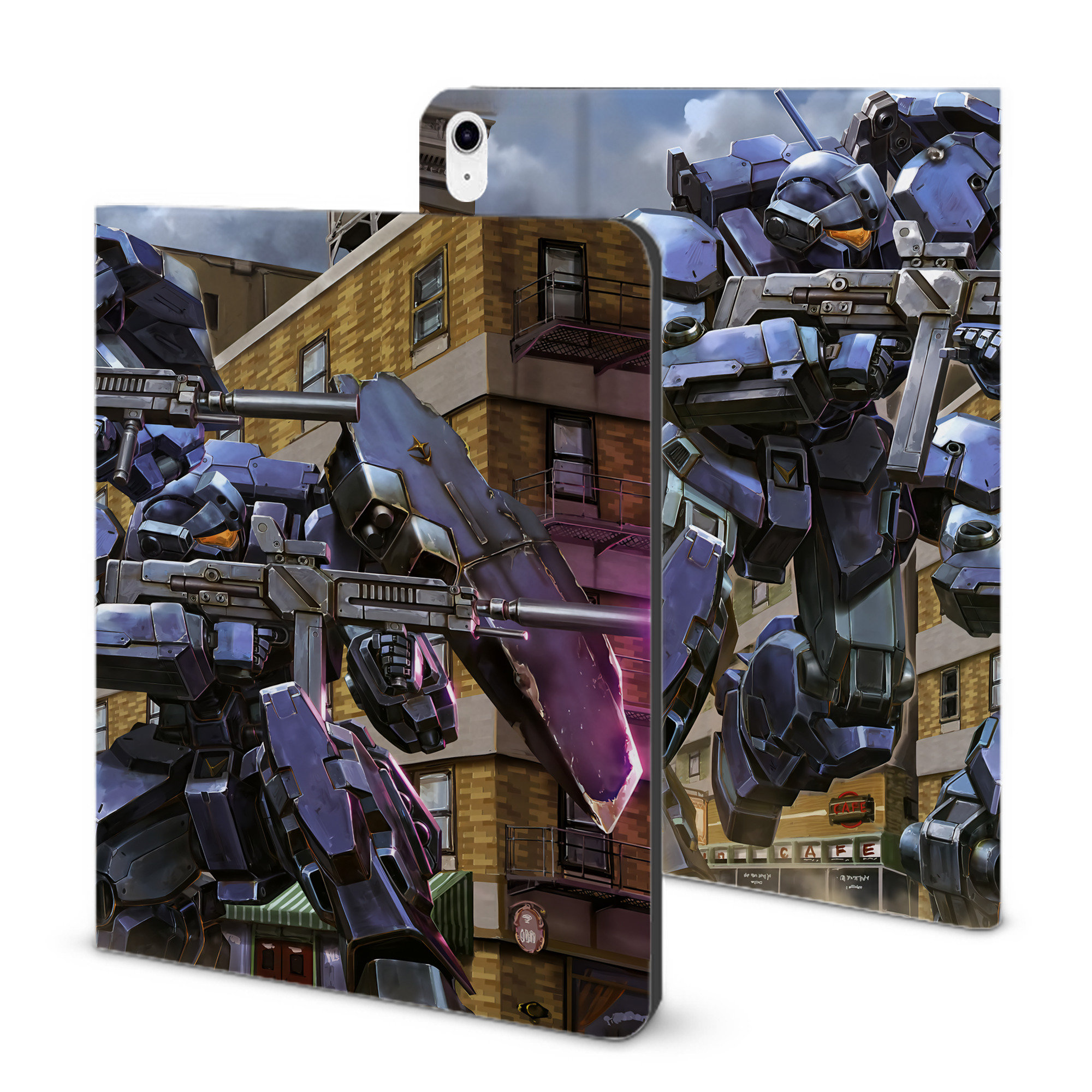 （画像用） 機動戦士ガンダム Mobile Suit Gundam IPad ケース ブック型 PUレザー TPU 耐衝撃 軽量 薄型 ペン収納なし 全面保護 IPad 各モデル対応